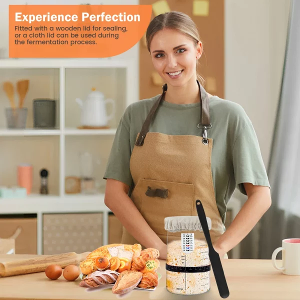 High-Quality Premium Large Capacity Sourdough Starter Container Set - Complete 9-Piece Kit with Reusable Accessories - Image 5