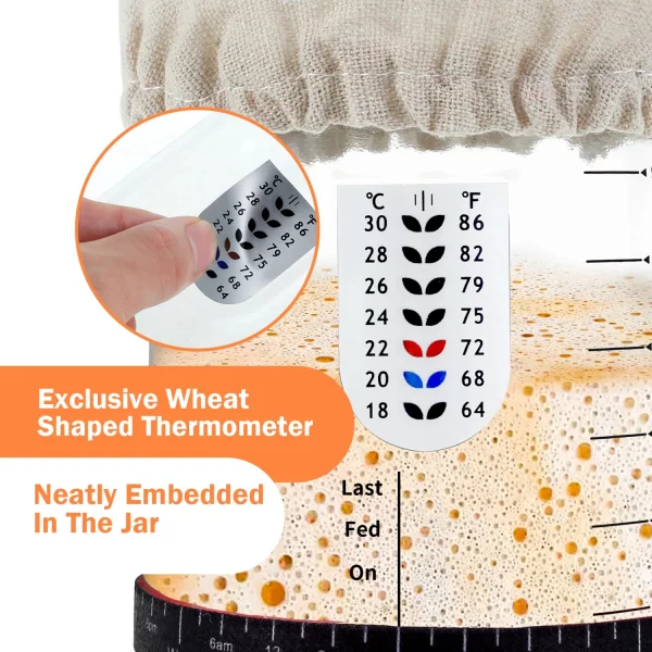 High-Quality Premium Large Capacity Sourdough Starter Container Set - Complete 9-Piece Kit with Reusable Accessories - Image 4