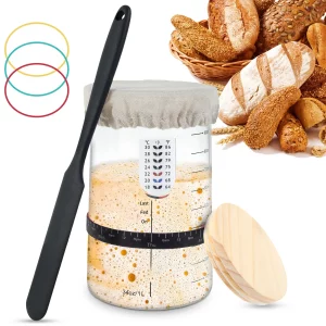 High-Quality Premium Large Capacity Sourdough Starter Container Set - Complete 9-Piece Kit with Reusable Accessories
